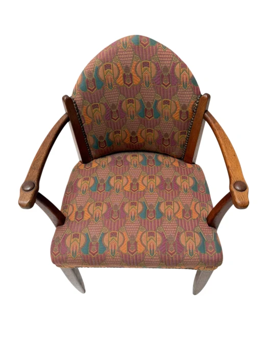 Art Deco Armchair by Paul Bromberg, Solid Oak, Re-Upholstered, 1920s